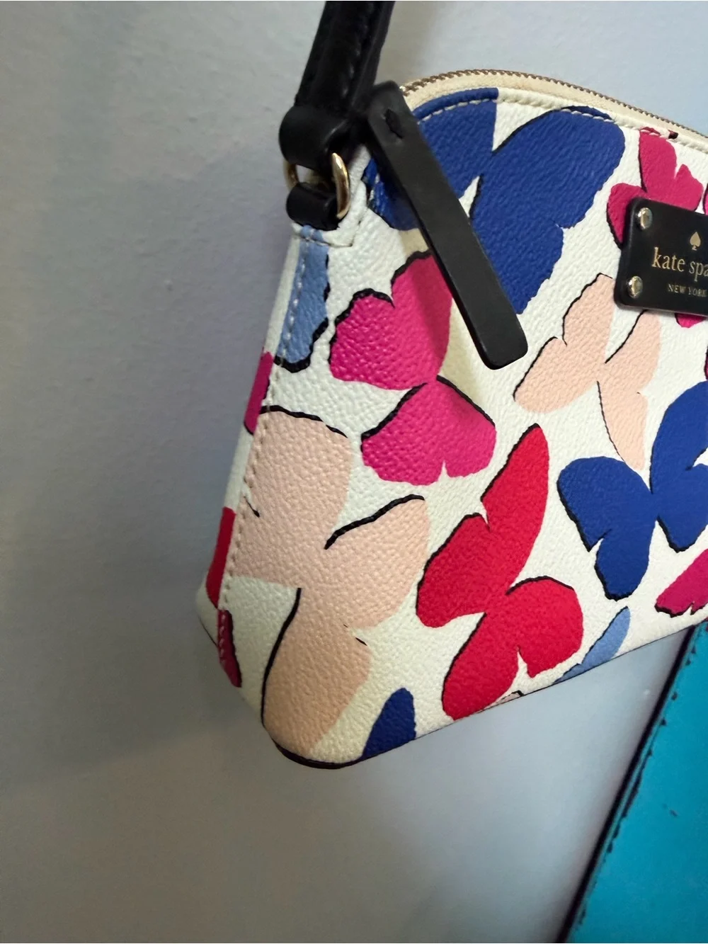 Kate Spade Wellesley Festive Butterflies Hanna Crossbody Bag Cream Purse Dome